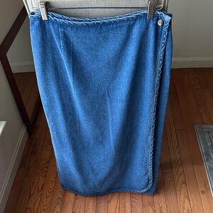 L.L. Bean Blue Denim Pencil Skirt